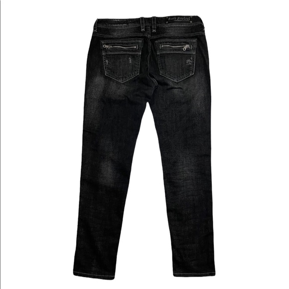 Rock Revival Moto Black Cladelle Jeans Size 29 8 - Picture 3 of 10